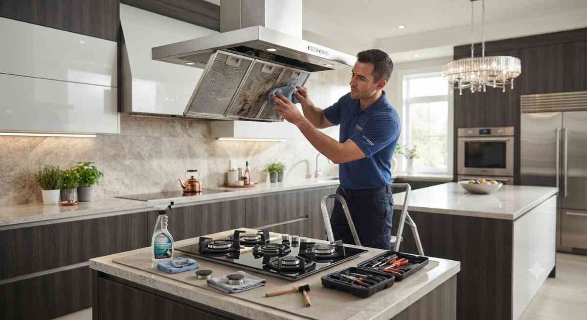 Kitchen appliance maintenance service technician servicing Kutchina appliances