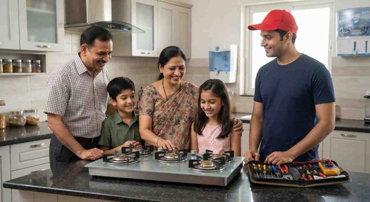 Satisfied customer after Kutchina hob repair service