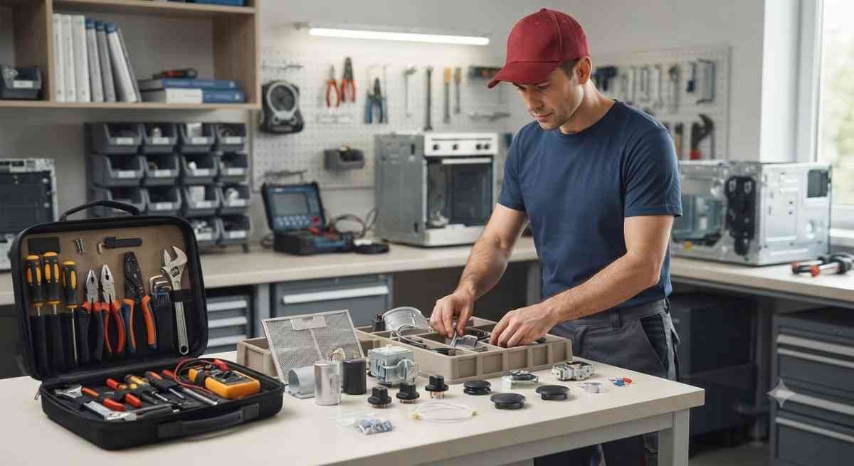 Kutchina spare parts inspection before fitting during a Thane repair visit