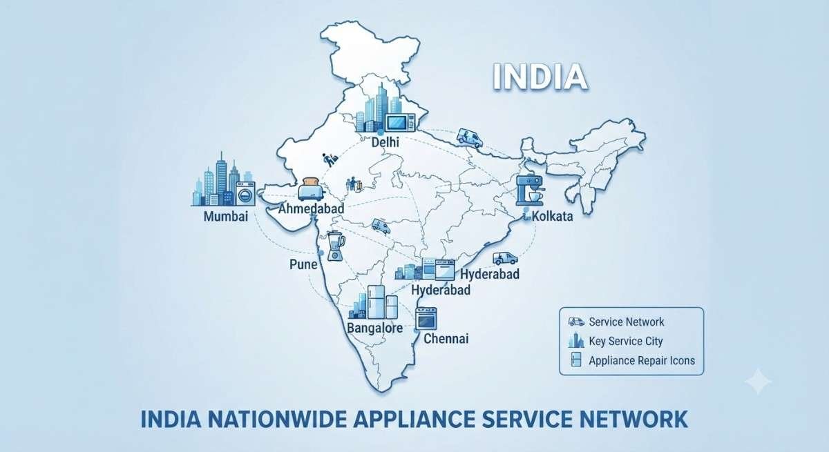 Multi-city Kutchina appliance repair service coverage across India