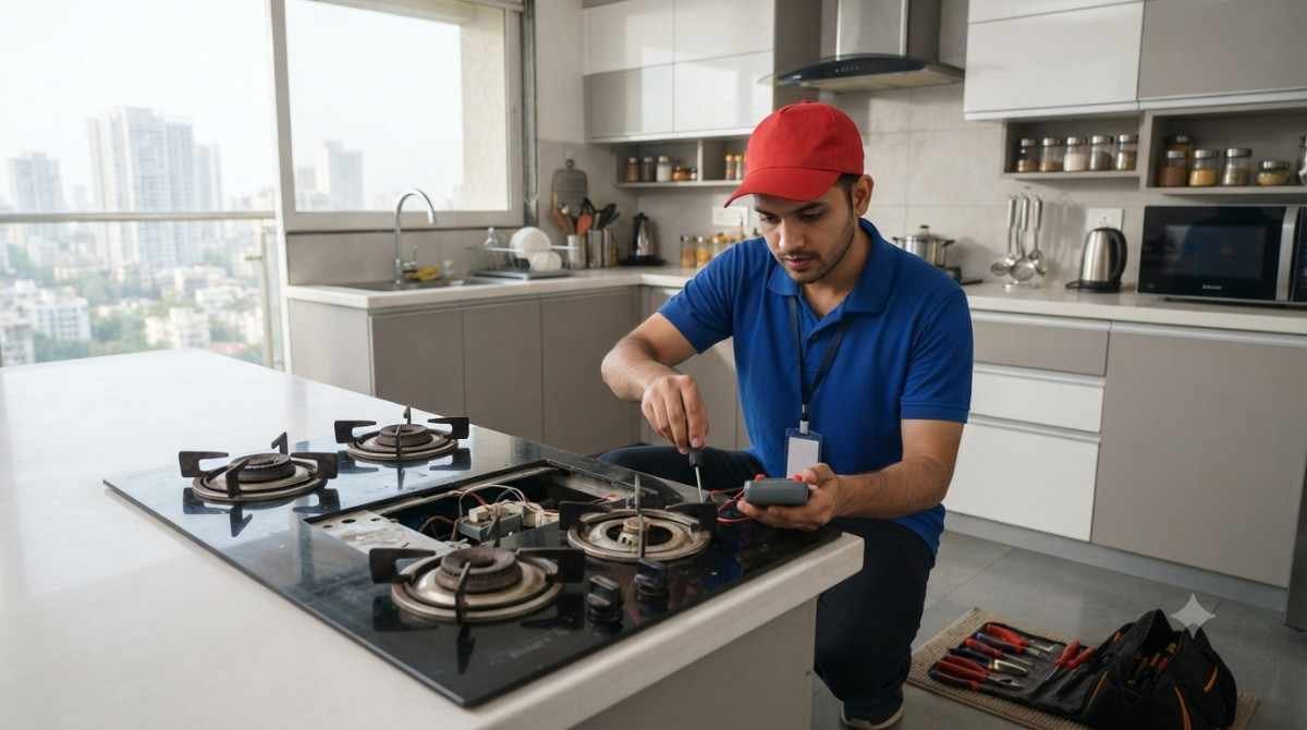 Kutchina hob repair technician in Mumbai fixing ignition and burner issue