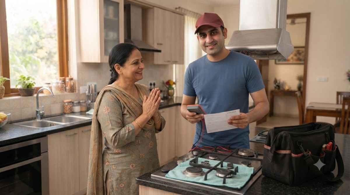Kutchina home appliance repair at a house in Punjab