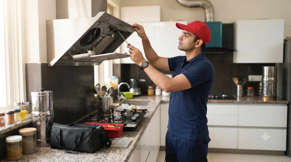 Kutchina Service Centre Haryana technician visiting a customer's home for appliance repair