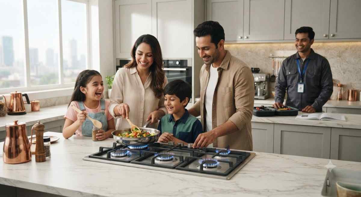 Successfully repaired Kutchina hob in Mumbai, all burners tested and working